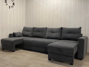 Диван Комфорт-6 (2+1К+1К) НПБ, велюр Monaco 7 grafit в Среднеуральске - sredneuralsk.magazin-mebel74.ru | фото