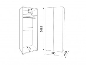 М01 (ручка брусок) Шкаф (2 двери) штанга в Среднеуральске - sredneuralsk.magazin-mebel74.ru | фото