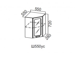 Ш550ус/720 Шкаф навесной 550/720 (угловой со стеклом) в Среднеуральске - sredneuralsk.magazin-mebel74.ru | фото